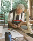 Geoff Welham making a harp